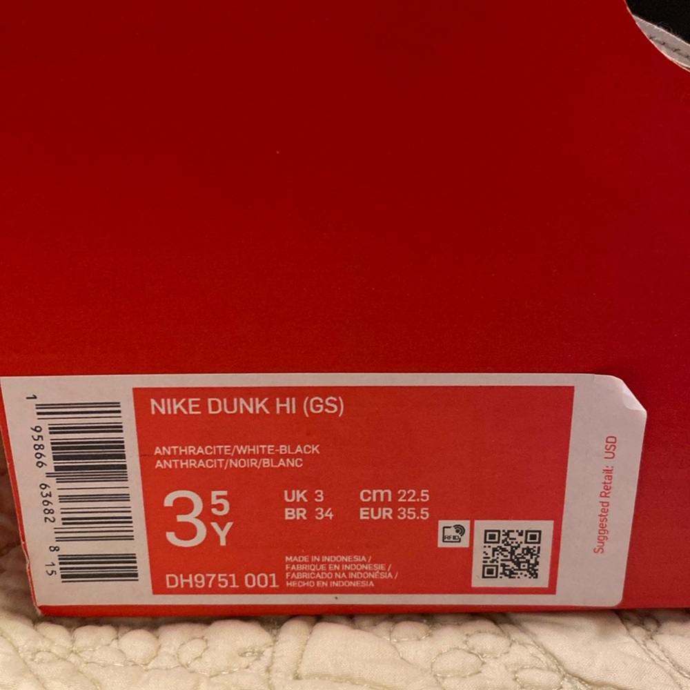 Boys size 3.5 Nike Dunk High